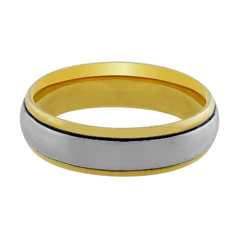 18kt Yellow Gold & Platinum Men's Band