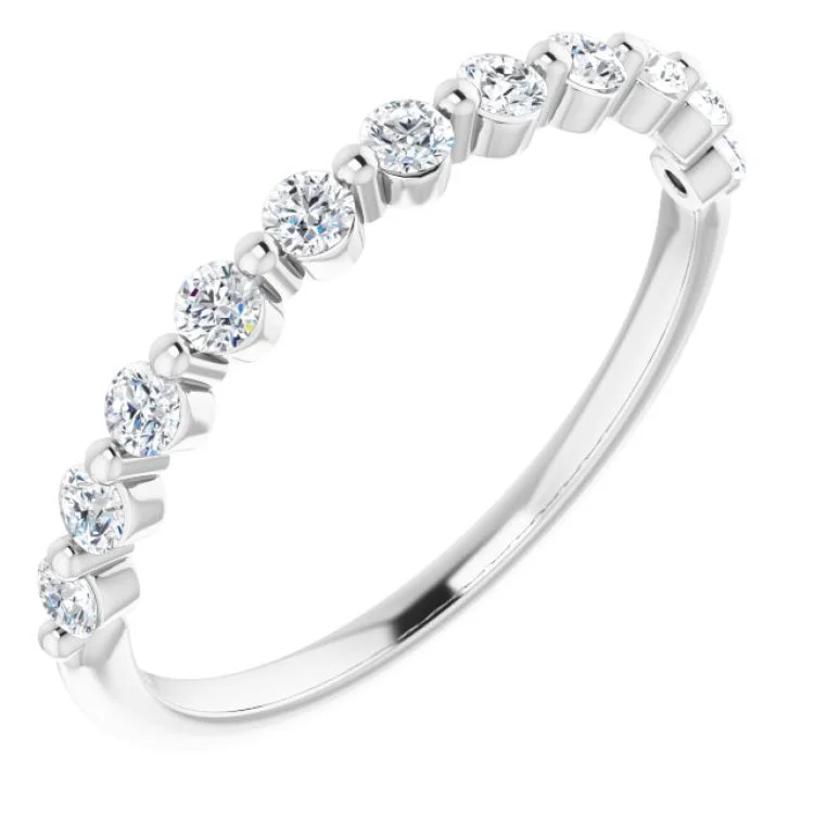 Platinum 1/2 CTW Natural Diamond Anniversary Band