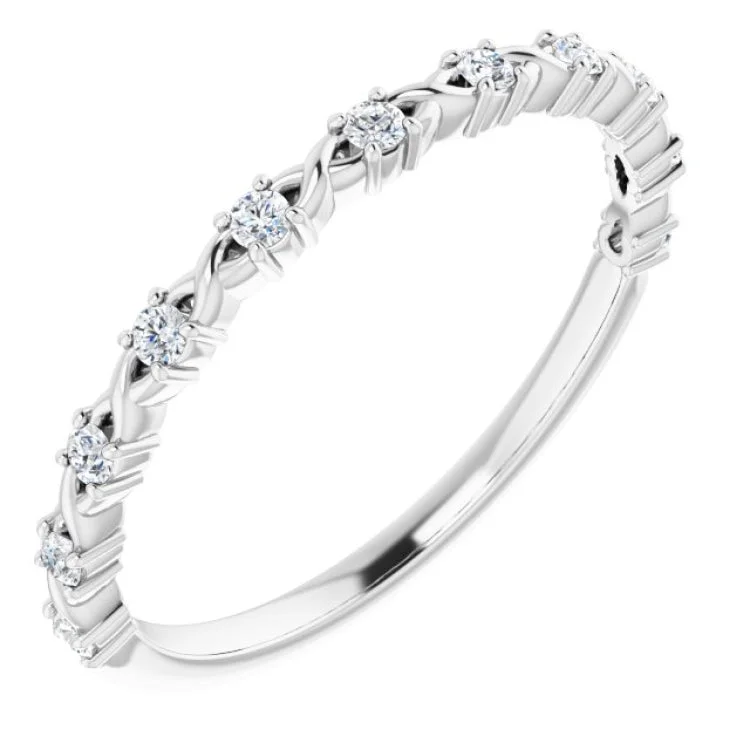 Platinum 1/6 CTW Natural Diamond Anniversary Band