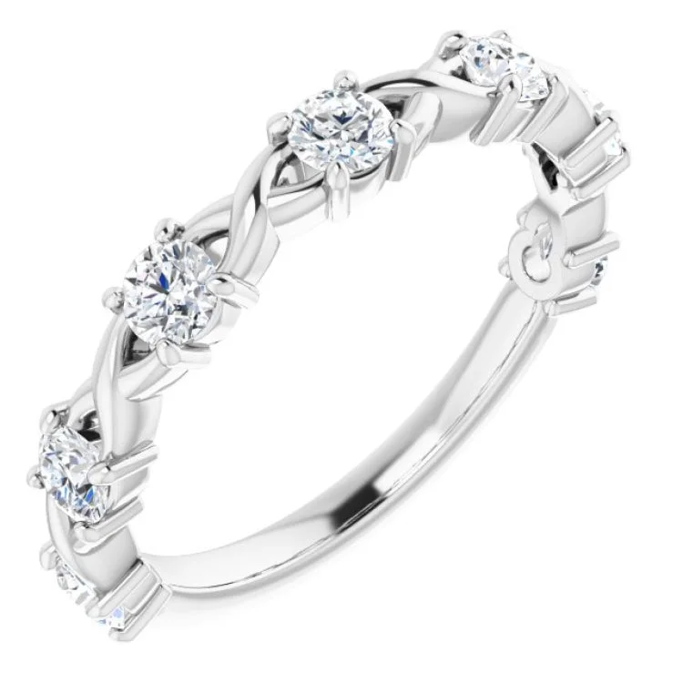 Platinum 5/8 CTW Natural Diamond Anniversary Band