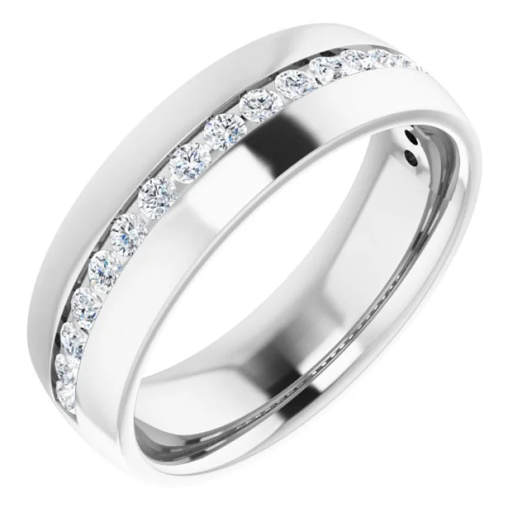 Platinum 3/8 CTW Natural Champagne Diamond Band