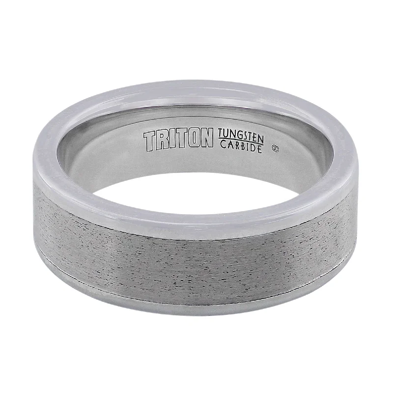 Men's White Tungsten Polished & Brushed Band