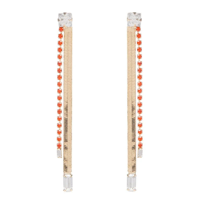 DIVINITY TANGERINE Snake Tennis Earrings