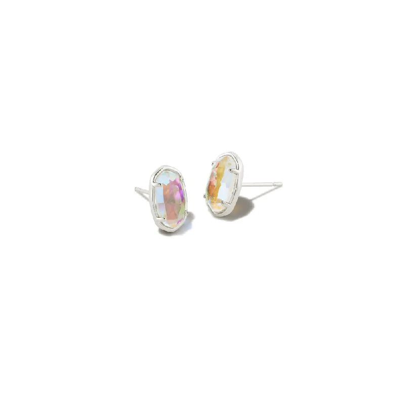 Kendra Scott Grayson Silver Stud Earrings in Dichroic Glass