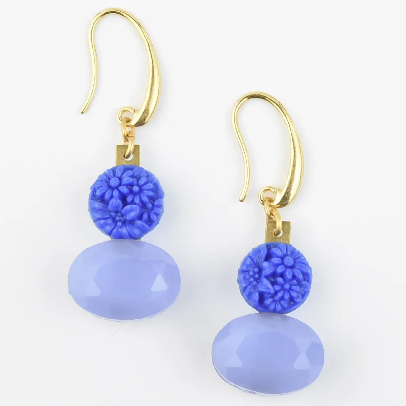 Periwinkle and Lavender Drop Earrings