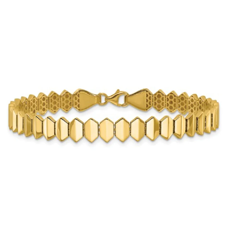 14k Gold Fancy Geometric Link Bracelet