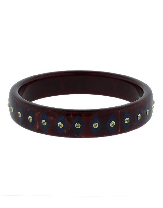 Burgundy And Blue Bakelite Bangle