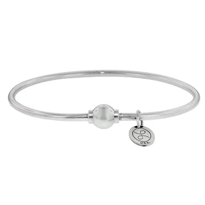 Cape Cod Single Bead Bangle Bracelet in Sterling Silver