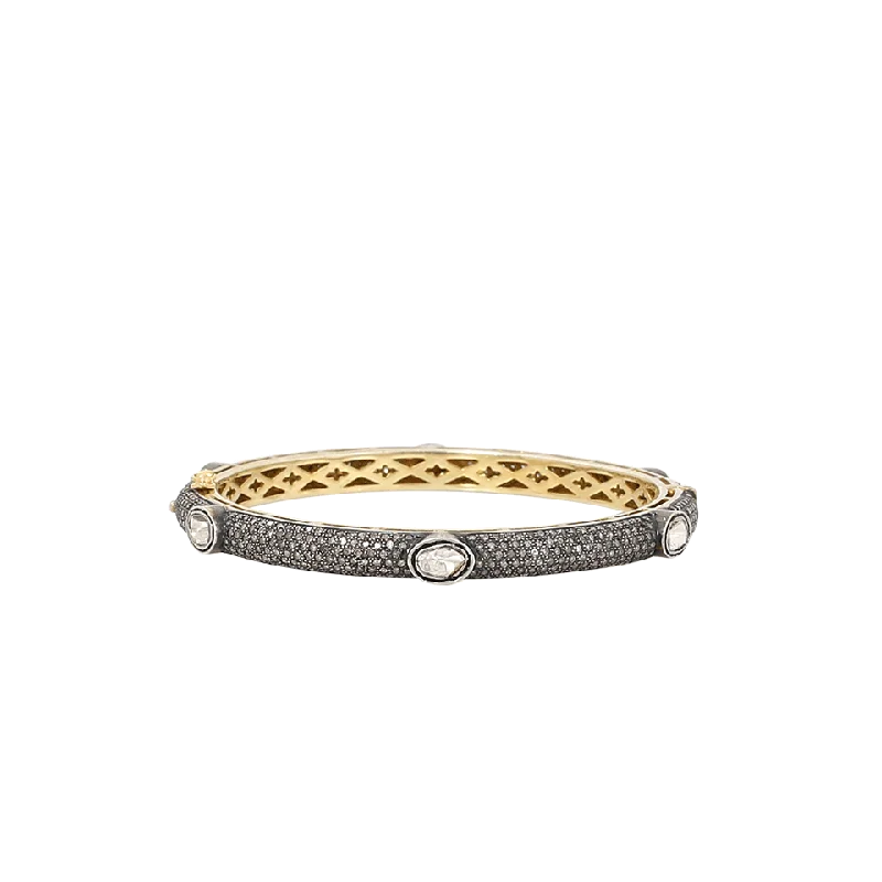 Diamond Pave Hinged Bangle