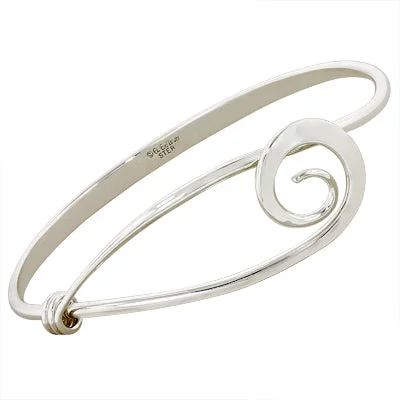 E.L. Designs Swirl Bangle Bracelet in Sterling Silver (7 inches)