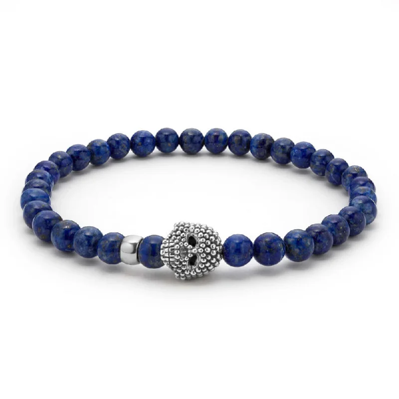 Lagos Anthem Lapis Skull Bracelet