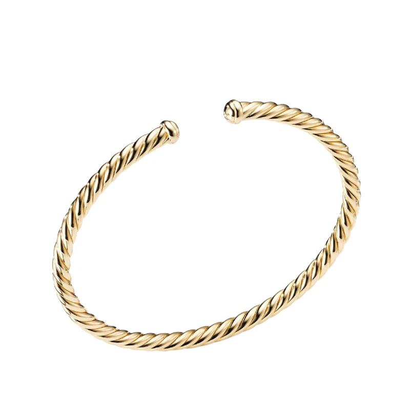 Cable Flex Bracelet 18K Yellow Gold, 4mm