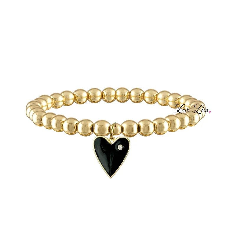 Zayla Enamel Heart Beaded Bracelet