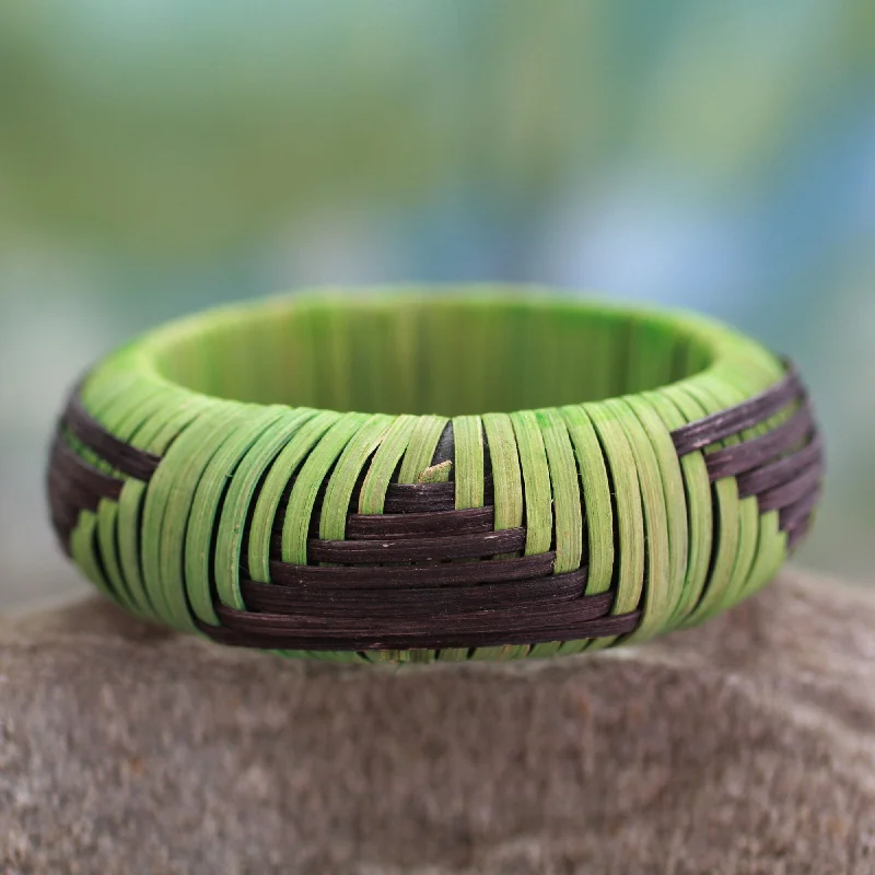 Olive Hills Handmade Modern Natural Fiber Bangle Bracelet