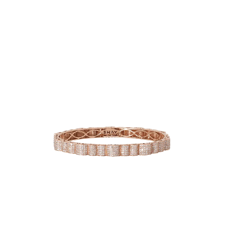 Pave Diamond Ripple Bangle