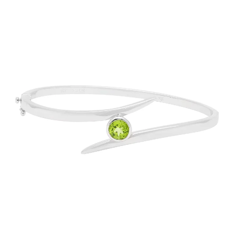 Peridot Bangle Bracelet in Sterling Silver