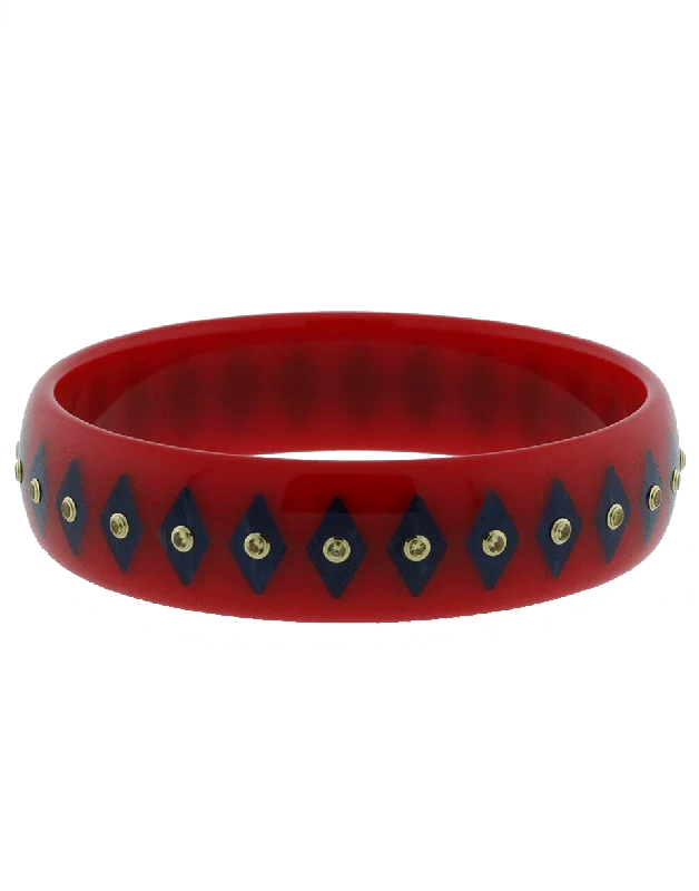 Red And Blue Bakelite Bangle