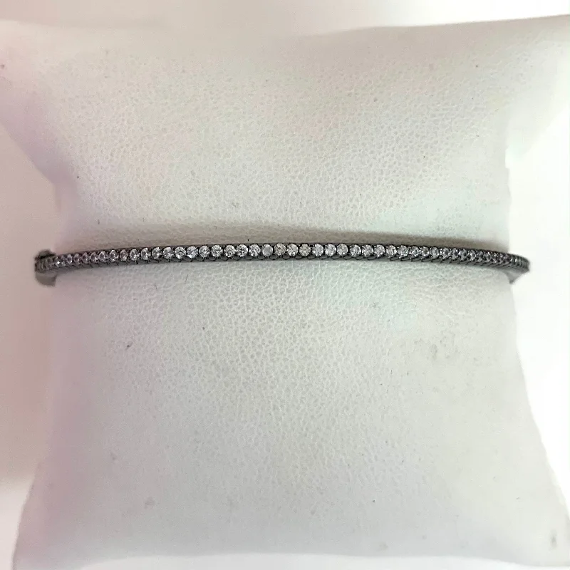 Skinny CZ Sterling Bangle