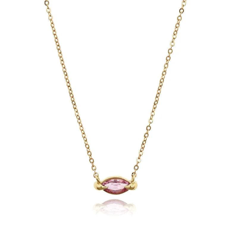 14K Yellow Gold Pink Sapphire Pendant