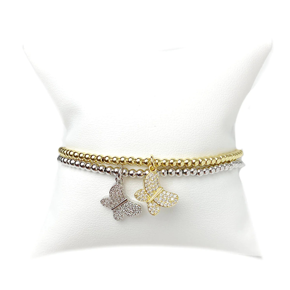 Tiny Little Butterfly Beaded Stretch Bracelet